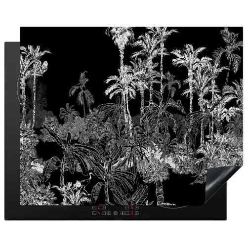 Bladeren - Inductie beschermer - Bomen - Inductie mat - Jungle Inductie beschermer vinyl 3mm groot -3d