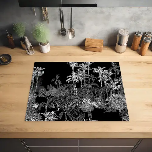 Bladeren - Inductie beschermer - Bomen - Inductie mat - Jungle Inductie beschermer vinyl 3mm groot -sfeer5