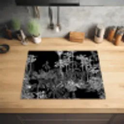 Bladeren -  Inductie beschermer - Bomen - Inductie mat - Jungle Inductie beschermer vinyl 3mm groot -sfeer5