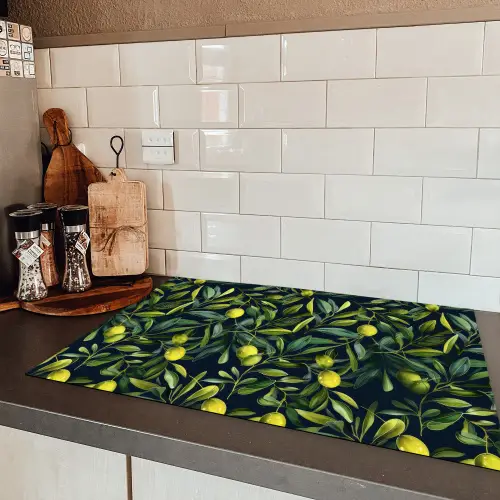 Citroenen - Bladeren - Natuurlijk Inductie beschermer vinyl 3mm klein -sfeer3