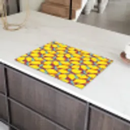 Citroenen - Geel - Stippen - Oranje Inductie beschermer vinyl 3mm klein 276 -sfeer8