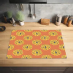 Luipaard - Gezichten - Stippen - Oranje Inductie beschermer vinyl 3mm klein 276 -sfeer5
