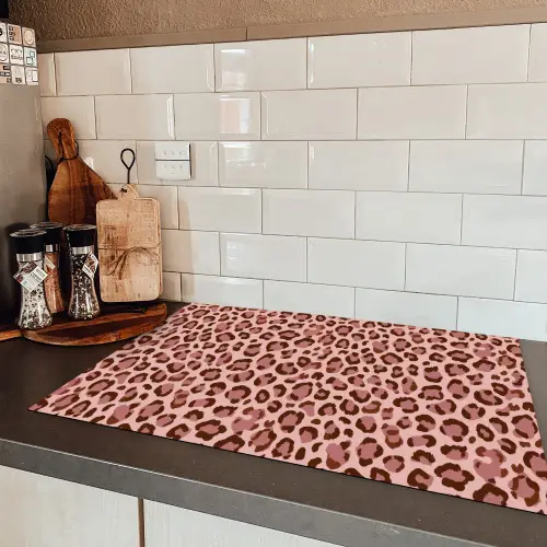 Luipaard - Patroon - Roze Inductie beschermer vinyl 3mm klein 276 -sfeer3