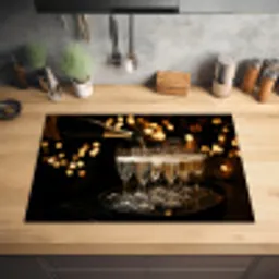 Lichtjes - Champagne - Dienblad - Glazen Inductie beschermer vinyl 3mm klein -sfeer5