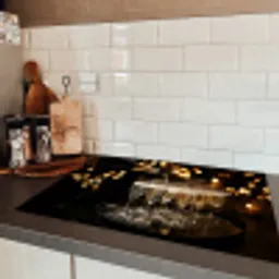 Lichtjes - Champagne - Dienblad - Glazen Inductie beschermer vinyl 3mm klein -sfeer3