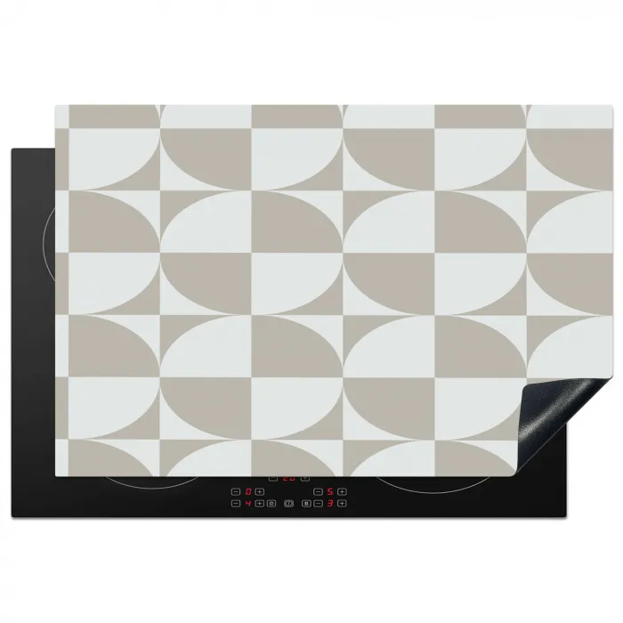 Lichtgrijs - Wit - Vierkant - Rond Inductie beschermer vinyl 3mm klein 276 -3d