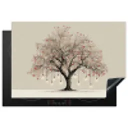 Lichtboom - Winter - Kerst - Meerkleurig Inductie beschermer vinyl 3mm klein -3d