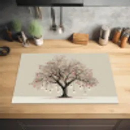 Lichtboom - Winter - Kerst - Meerkleurig Inductie beschermer vinyl 3mm klein -sfeer5