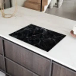 Bliksemschicht door Zwart Marmer Inductie beschermer vinyl 3mm klein -sfeer8