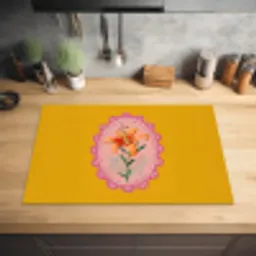 Lelie - Oranje - Lijst - Ovaal Inductie beschermer vinyl 3mm klein -sfeer5