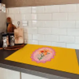 Lelie - Oranje - Lijst - Ovaal Inductie beschermer vinyl 3mm klein -sfeer3