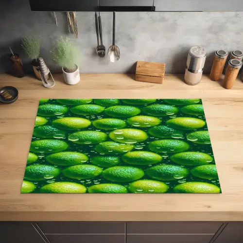 Limoenen - Druppels - Groen Inductie beschermer vinyl 3mm klein 276 -sfeer5