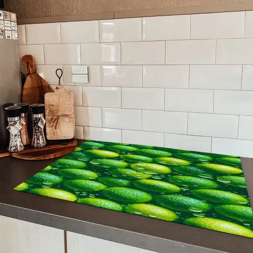 Limoenen - Druppels - Groen Inductie beschermer vinyl 3mm klein 276 -sfeer3