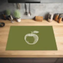 Lijntekening - Appel - Olijfgroen - Blaadje Inductie beschermer vinyl 3mm klein -sfeer5