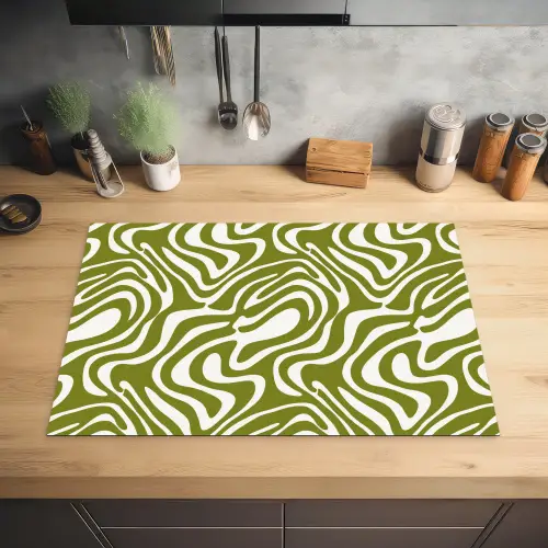 Lijnpatroon - Groen - Organisch Inductie beschermer vinyl 3mm klein 276 -sfeer5