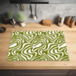Lijnpatroon - Groen - Organisch Inductie beschermer vinyl 3mm klein 276 -sfeer5