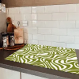 Lijnpatroon - Groen - Organisch Inductie beschermer vinyl 3mm klein 276 -sfeer3