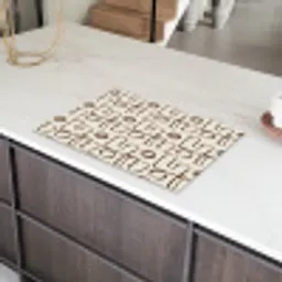 Lijnen - Beige - Patroon - Donkerbruin Inductie beschermer vinyl 3mm klein 276 -sfeer8