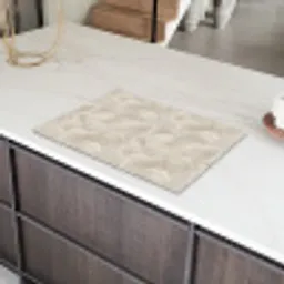 Lijnen - Waaier - Beige Inductie beschermer vinyl 3mm klein 276 -sfeer8