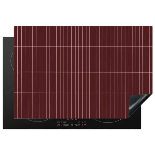 Lijnen - Patroon - Bordeaux Inductie beschermer vinyl 3mm klein 276 -3d