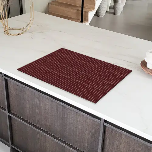 Lijnen - Patroon - Bordeaux Inductie beschermer vinyl 3mm klein 276 -sfeer8
