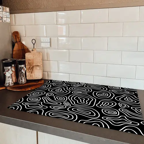 Lijnen - Patronen - Vloeiend - Bogen Inductie beschermer vinyl 3mm klein 276 -sfeer3
