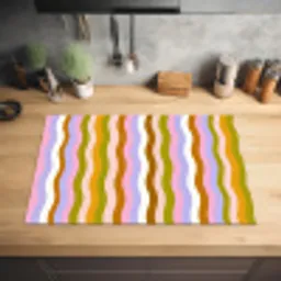 lijnen - Golven - Pastelkleuren - Patroon Inductie beschermer vinyl 3mm klein -sfeer5
