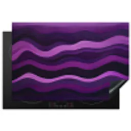 Lijnen - Golven - Paars - Abstract Inductie beschermer vinyl 3mm klein -3d