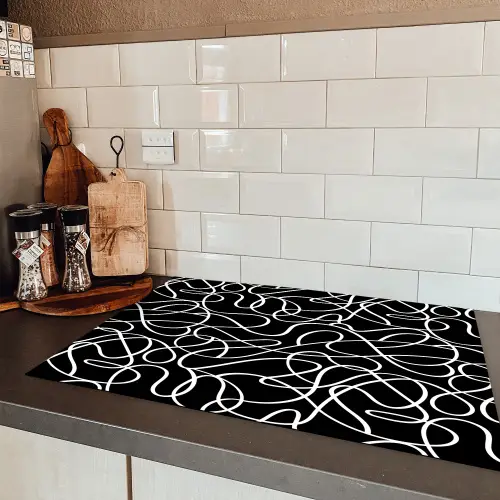 Lijnen - Kronkelend - Vloeiend Inductie beschermer vinyl 3mm klein 276 -sfeer3