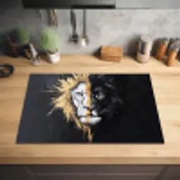 Leeuw - Gesplitst - Zwart - Lijn Inductie beschermer vinyl 3mm klein -sfeer5