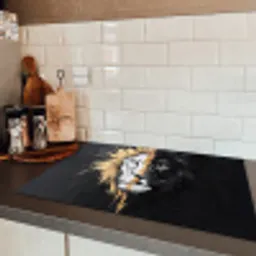 Leeuw - Gesplitst - Zwart - Lijn Inductie beschermer vinyl 3mm klein -sfeer3