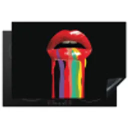Lippen - Kleuren - Zwart Inductie beschermer vinyl 3mm klein -3d