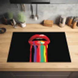 Lippen - Kleuren - Zwart Inductie beschermer vinyl 3mm klein -sfeer5