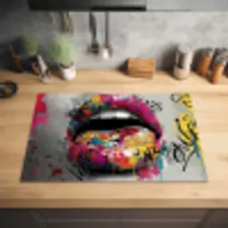 Lippen - Graffiti - Expressief Inductie beschermer vinyl 3mm klein -sfeer5