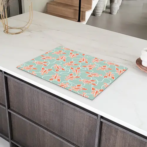 Zee - Kreeft - Groen - Oranje Inductie beschermer vinyl 3mm klein 276 -sfeer8