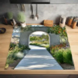 Doorkijk - Pad - Beton - Landschap Inductie beschermer vinyl 3mm middel -sfeer5