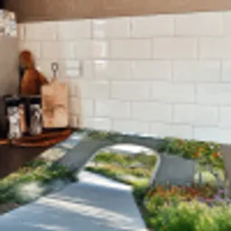 Doorkijk - Pad - Beton - Landschap Inductie beschermer vinyl 3mm middel -sfeer3