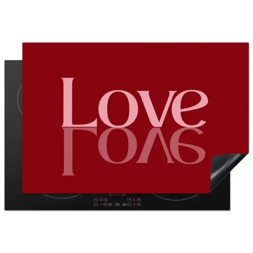 Love - Spiegeling - Rood Inductie beschermer vinyl 3mm klein -3d