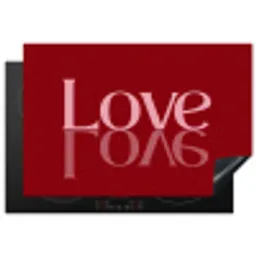 Love - Spiegeling - Rood Inductie beschermer vinyl 3mm klein -3d