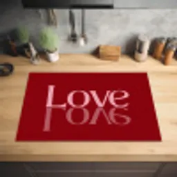 Love - Spiegeling - Rood Inductie beschermer vinyl 3mm klein -sfeer5