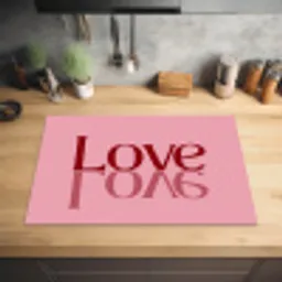 Love - Roze - Spiegeling Inductie beschermer vinyl 3mm klein -sfeer5