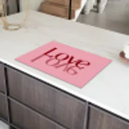 Love - Roze - Spiegeling Inductie beschermer vinyl 3mm klein -sfeer8