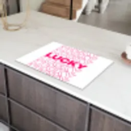 Lucky - Roze - Patroon Inductie beschermer vinyl 3mm klein -sfeer8