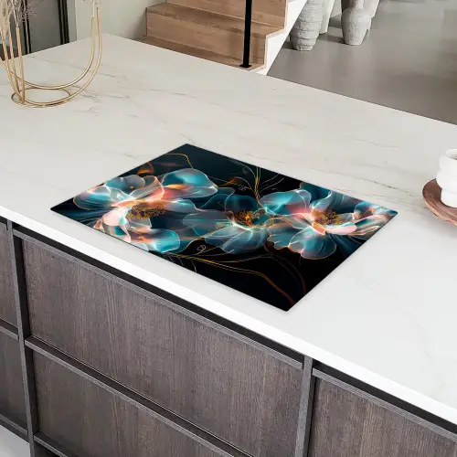 Lichtgevende Flora in de Nacht Inductie beschermer vinyl 3mm klein -sfeer8