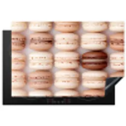 Macarons - Beige - Bruin Inductie beschermer vinyl 3mm klein -3d