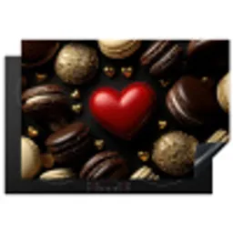 Macarons - Rood - Hart Inductie beschermer vinyl 3mm klein -3d