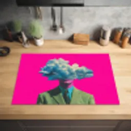 Man - Pak - Wolk - Roze Inductie beschermer vinyl 3mm klein -sfeer5