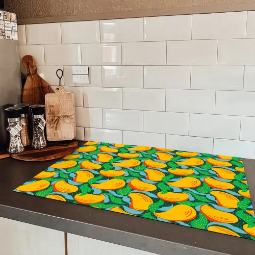 Mango - Golvende - Bladeren Inductie beschermer vinyl 3mm klein 276 -sfeer3