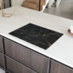 Marmer - Zwart - Goud - Grijs - Marmerstructuur Inductie beschermer vinyl 3mm klein -sfeer8