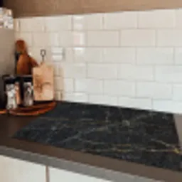 Marmer - Zwart - Goud - Grijs - Marmerstructuur Inductie beschermer vinyl 3mm klein -sfeer3